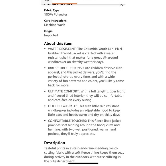 Girls Columbia Jacket  / Size -12-18 - Picture 12 of 12